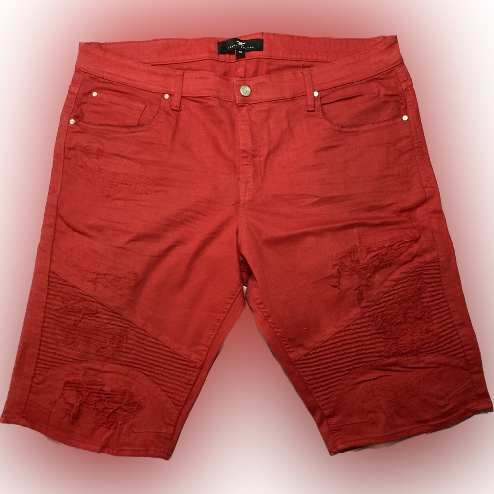 Men's Jordan Craig Legacy Edition, Red Denim Shorts, with stretch, Size 40
